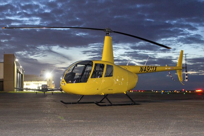 New Orleans City Lights Night Helicopter Tour - French Quarter from above: Jackson Square and St. Louis Cathedral glow up