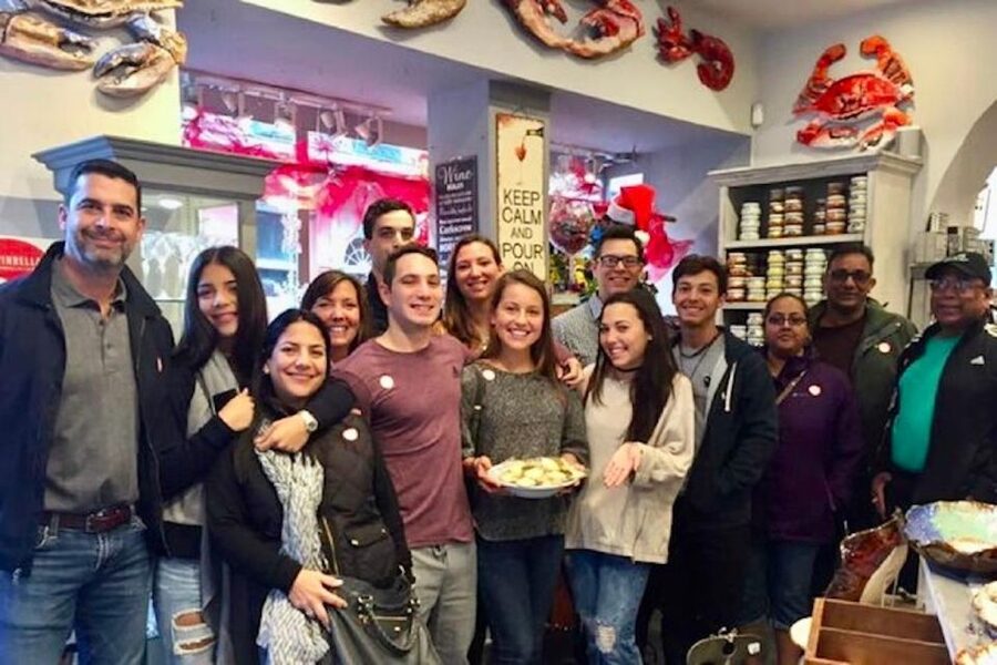 New Orleans: Food Walking Tour & Cooking Class Experience - First stop inside Roux Royale on Royal Street