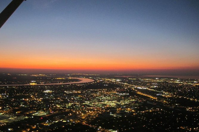 New Orleans Night Sightseeing Flight - Cut to the Bayou: Wetlands Views Beyond the City Lights
