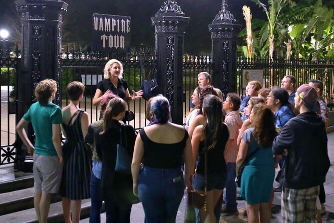 New Orleans Vampire Walking Tour - Jackson Square in lamplight: a fast stop with big payoff